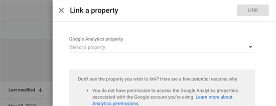 Select and link property