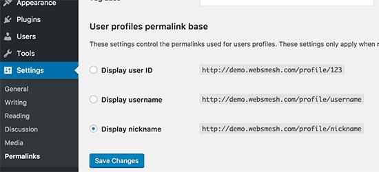 Select a URL structure for user profile pages