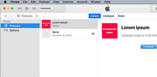 Preview your podcast in iTunes