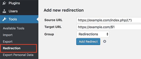 Setting up redirects