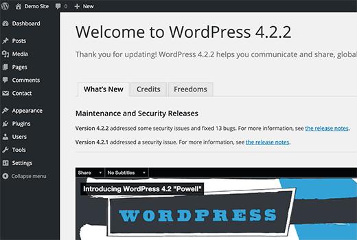 WordPress安装后欢迎屏幕
