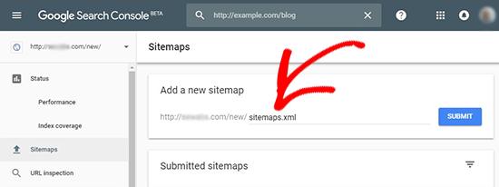 Submit XML sitemaps
