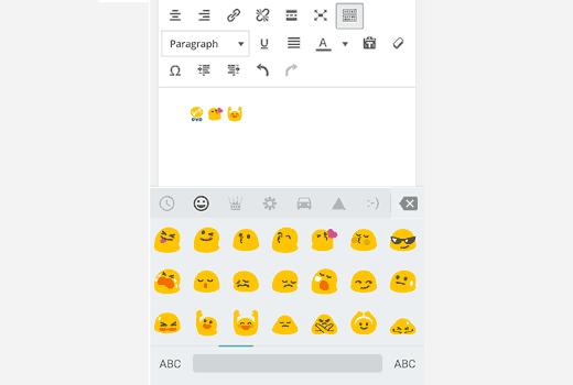 Using Emojis on a WordPress site from a mobile phone