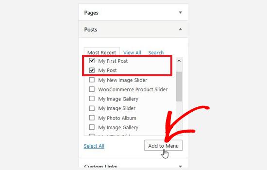 Select specific posts