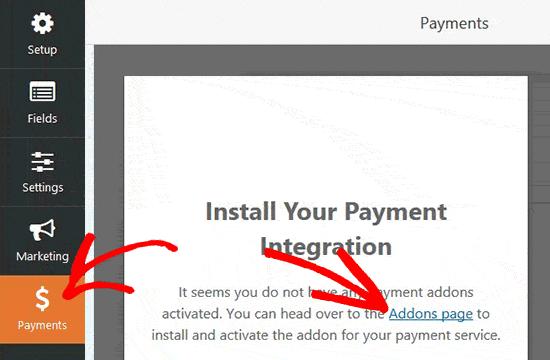 Install Payment Addon Service