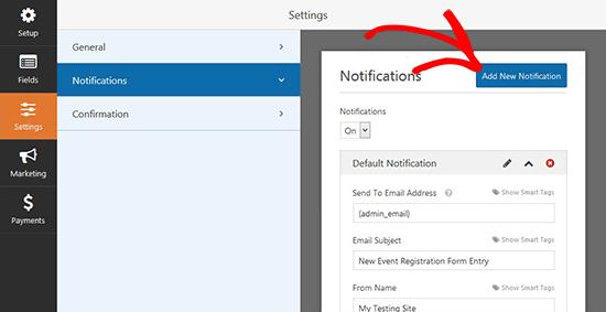 Add New Email Notification