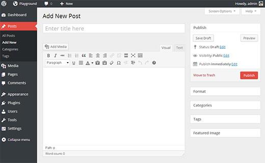 A new user interface for the admin area is announced for WordPress 3.8