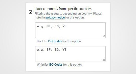 Block Comments from Countries