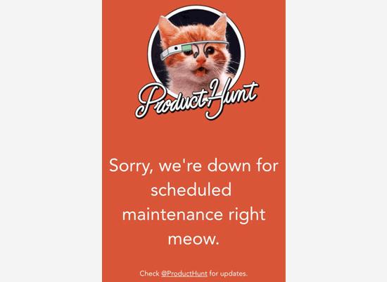 Product Hunt maintenance page