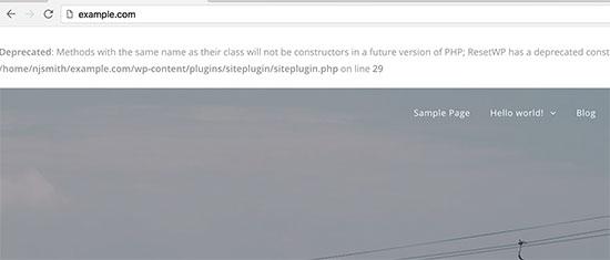 WordPress warning errors on homepage