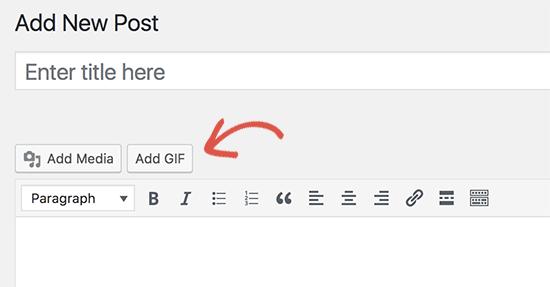 Add GIF button in WordPress post editor
