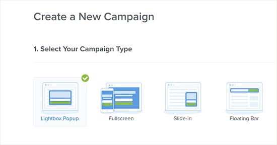 Choose campaign type