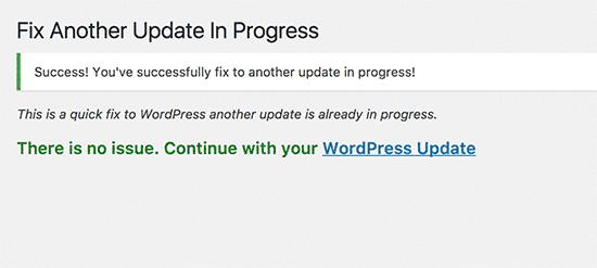WordPress update lock fixed