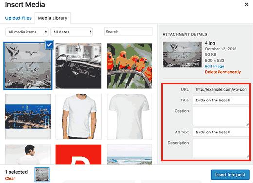 Add alt and title tags to your images in WordPress