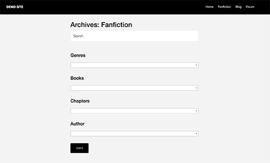 Fanfiction archive search