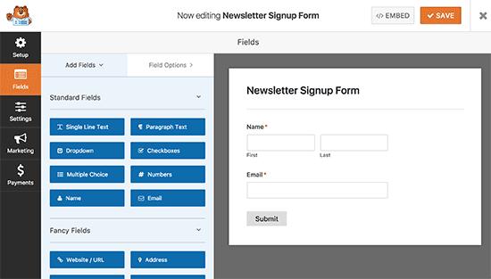 Editing your newsletter signup form
