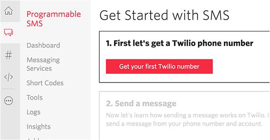 Get your Twilio number
