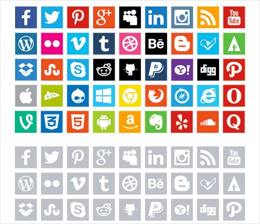 Free flat social media icons by Enfuzed