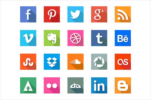40 Social Media Flat Icons