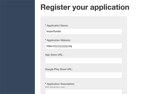 Register application