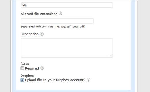 Uploading from Gravity Forms to your Dropbox account