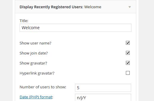 Display Recently Registered Users