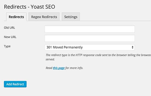 Redirect manager in Yoast SEO Premium