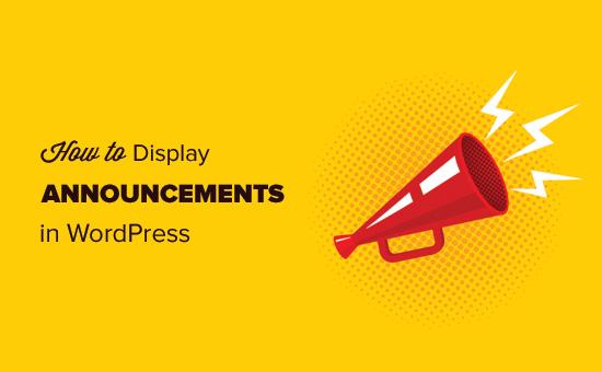 How to display announcements in WordPress blog