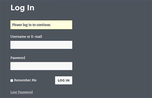 Custom login page created with Theme My Login plugin