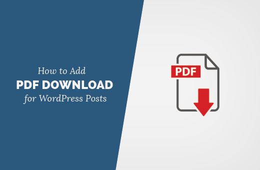 Adding PDF download option for WordPress posts