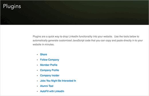 Manually adding LinkedIn plugins
