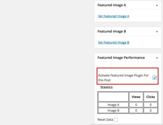 Upload two features images and activate A/B test