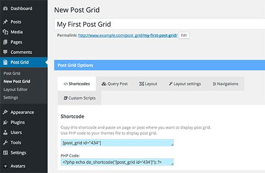 Creating a new post grid