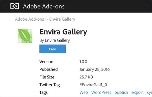 Installing Envira Gallery addon for Adobe Lightroom