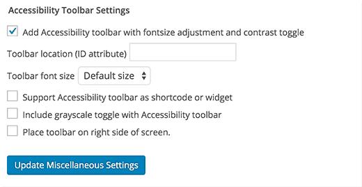 Adding an accessibility toolbar in WordPress