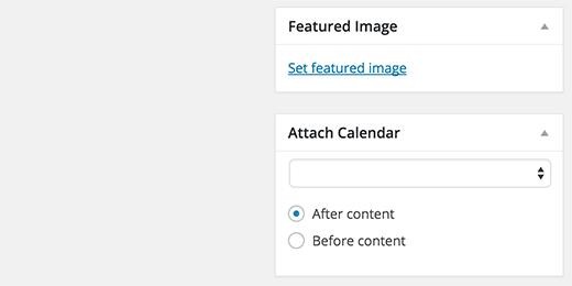 Attach Google calendar to a post or a page
