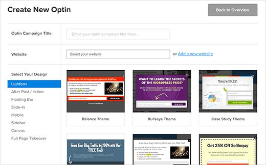 Creating new optin forms is easiest with OptinMonster