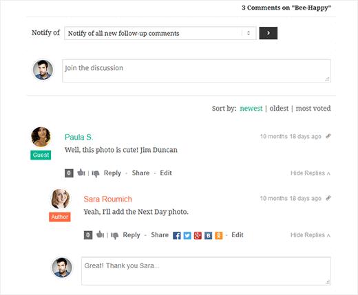 wpDiscuz comments system