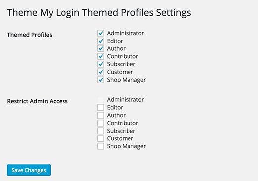 Allow users to edit their profiles in frontend