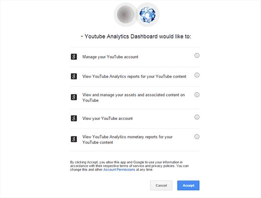 Giving YouTube Analytics permission to access your account data
