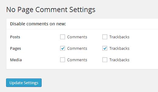 Disable comments on pages and media attachments