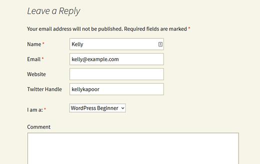 Comment Form Custom Fields