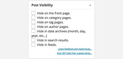 Select post visibility options