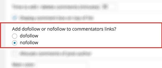 Add nofollow to all commenters links