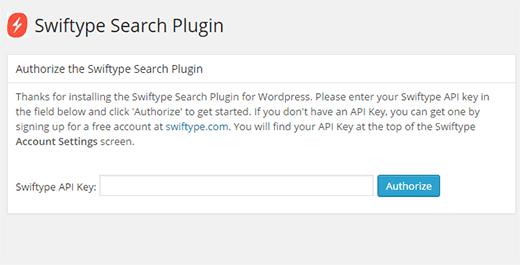 Swiftype Search settings