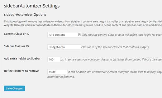 Sidebar Automizer settings