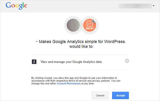 Giving Analytify permission to access your Google Analytics data