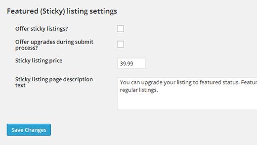 Unchecking featured or sticky listings