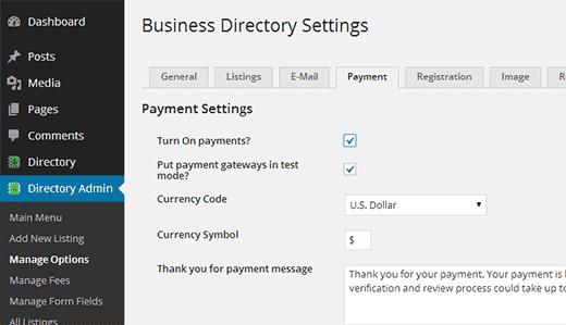 Accepting payments for listings in your web directory