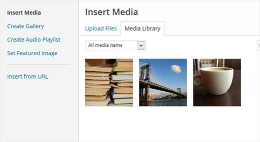 Users will only see their own files when adding new media
